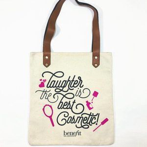 New Benefit Cosmetics Canvas Leather Tote Rare